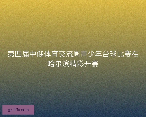 第四届中俄体育交流周青少年台球比赛在哈尔滨精彩开赛